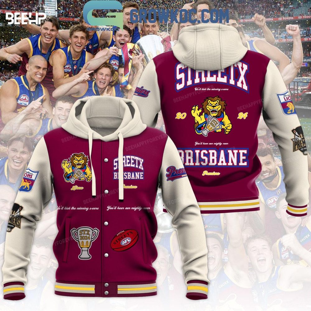 Streetx Brisbane Lions Varsity Jacket – Premium Afl Team Bomber, Retro Style, Limited Edition