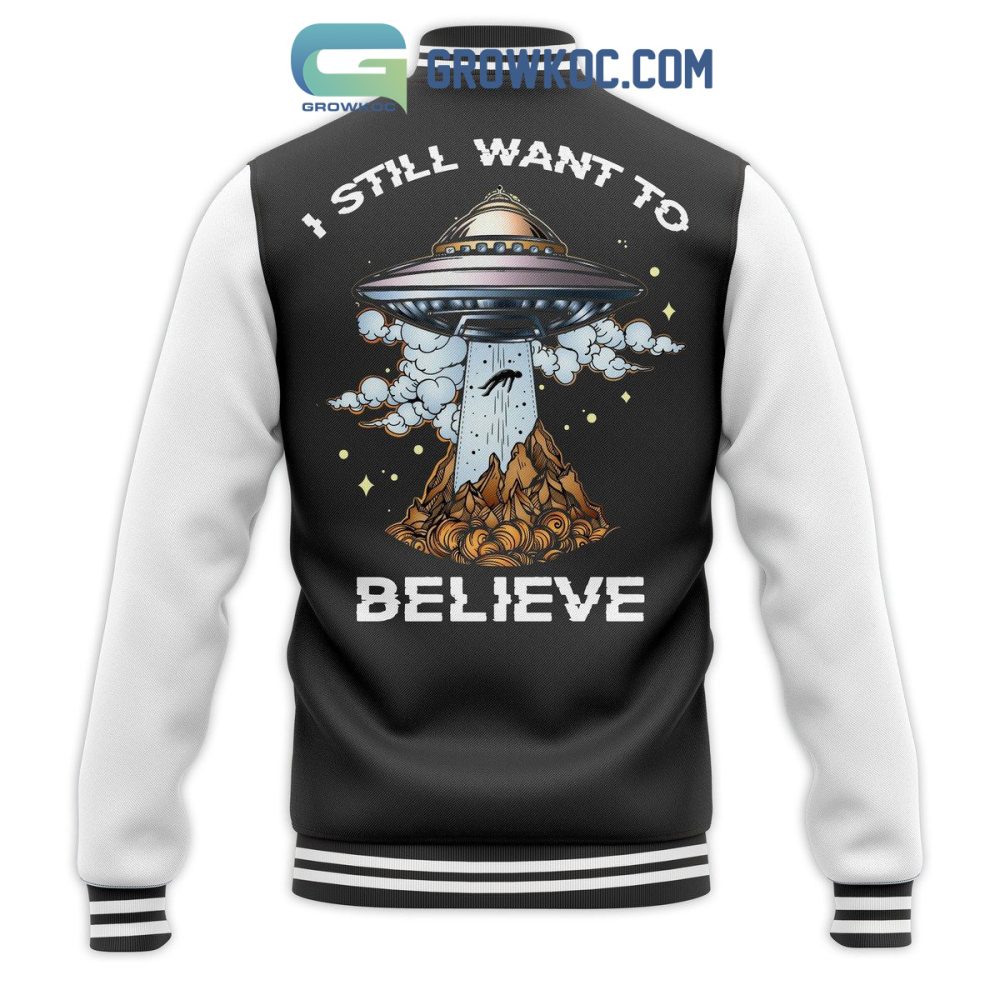 X-Files Varsity Jacket - 'I Still Want To Believe' Ufo Design - Stylish Fan Gear