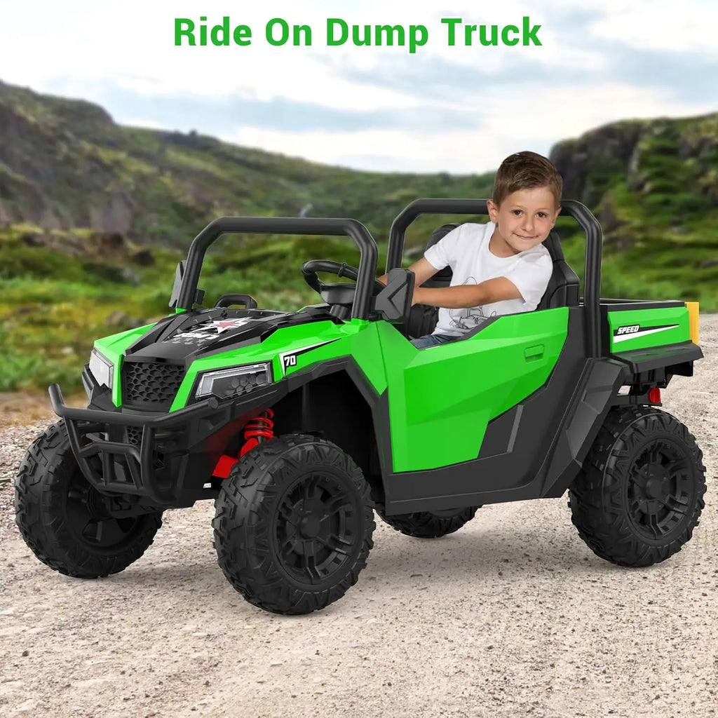 24V Ride On Dump Truck for Big Kids 4x4 Electric Car with Remote Control, Shovel, Bluetooth & Music Kids Electric Ride On Toys