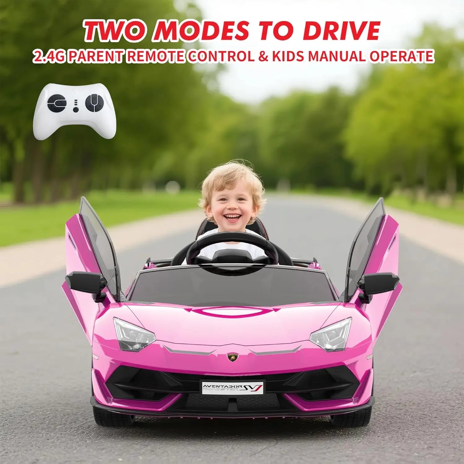 Kids Ride on Car Toys with Remote Control for Children Ages 3-8Y 12V Electric Battery Powered Vehicle with MP3 Player LED Light