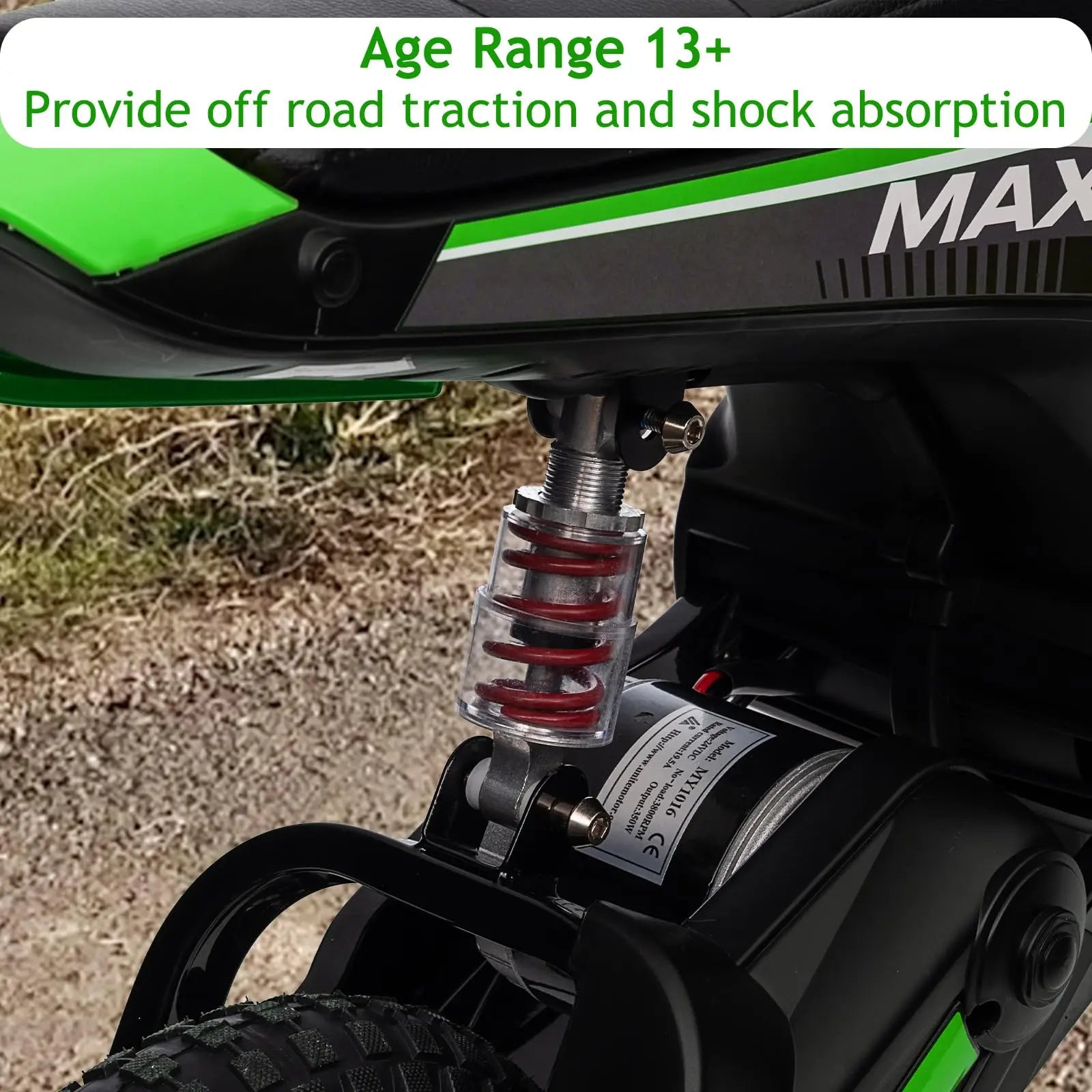 Kids Electric Dirt Bike Toy, Ride On Motorcycle Toy With 350W Chain-Driven Motor, Rear Brake For Children 3-8