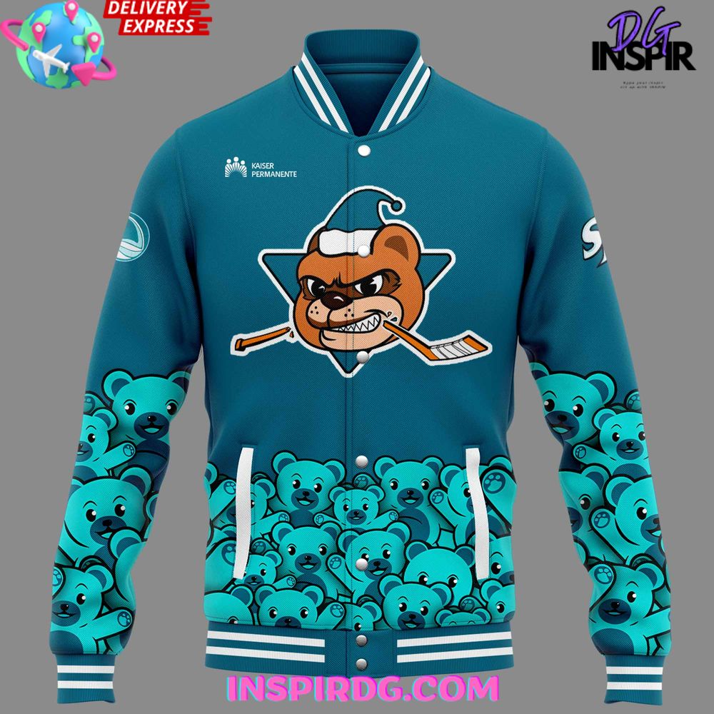 San Jose Barracuda Teddy Bear Special Blue Jacket