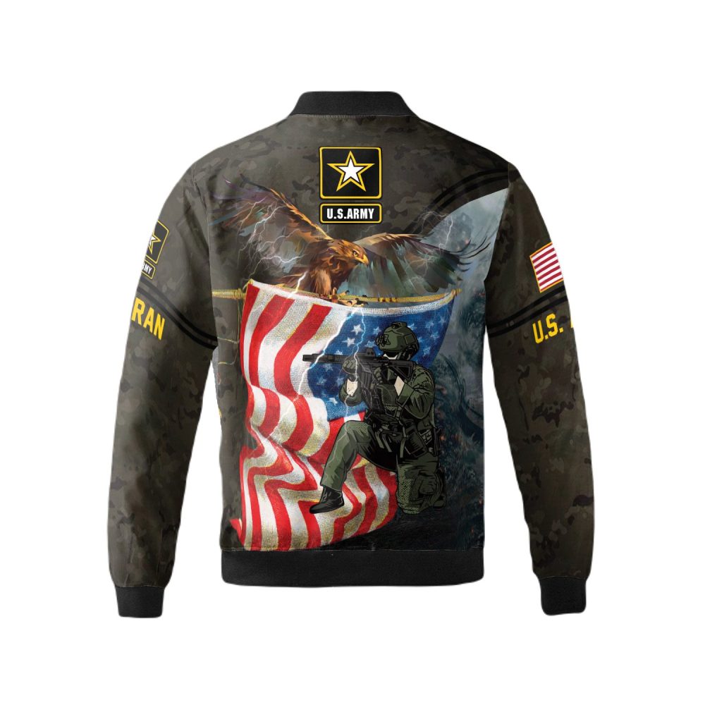 Veteran Bomber Jacket Soliders Us Army Veteran Eagle Bomber Gray Unisex Jacket Jacket