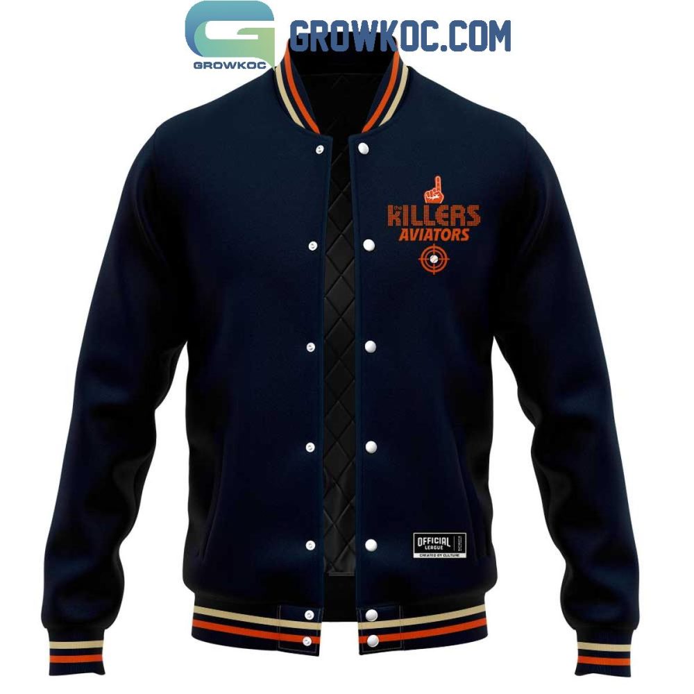 Stylish Killers Aviators Varsity Jacket - Unisex, Navy Blue, Trendy &amp; Comfortable