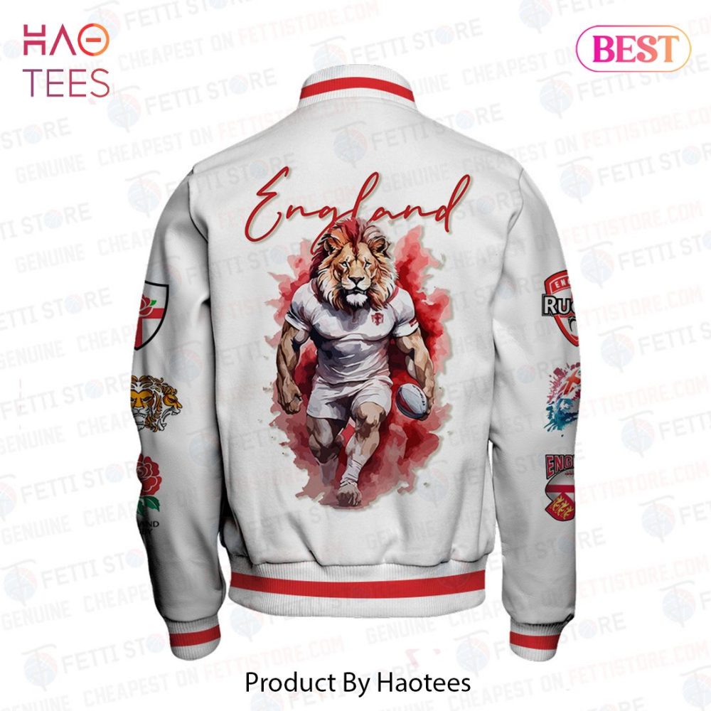 Limited Edition Rugby World Cup 2023 England Varsity Jacket - Stylish Sportswear By Haotees