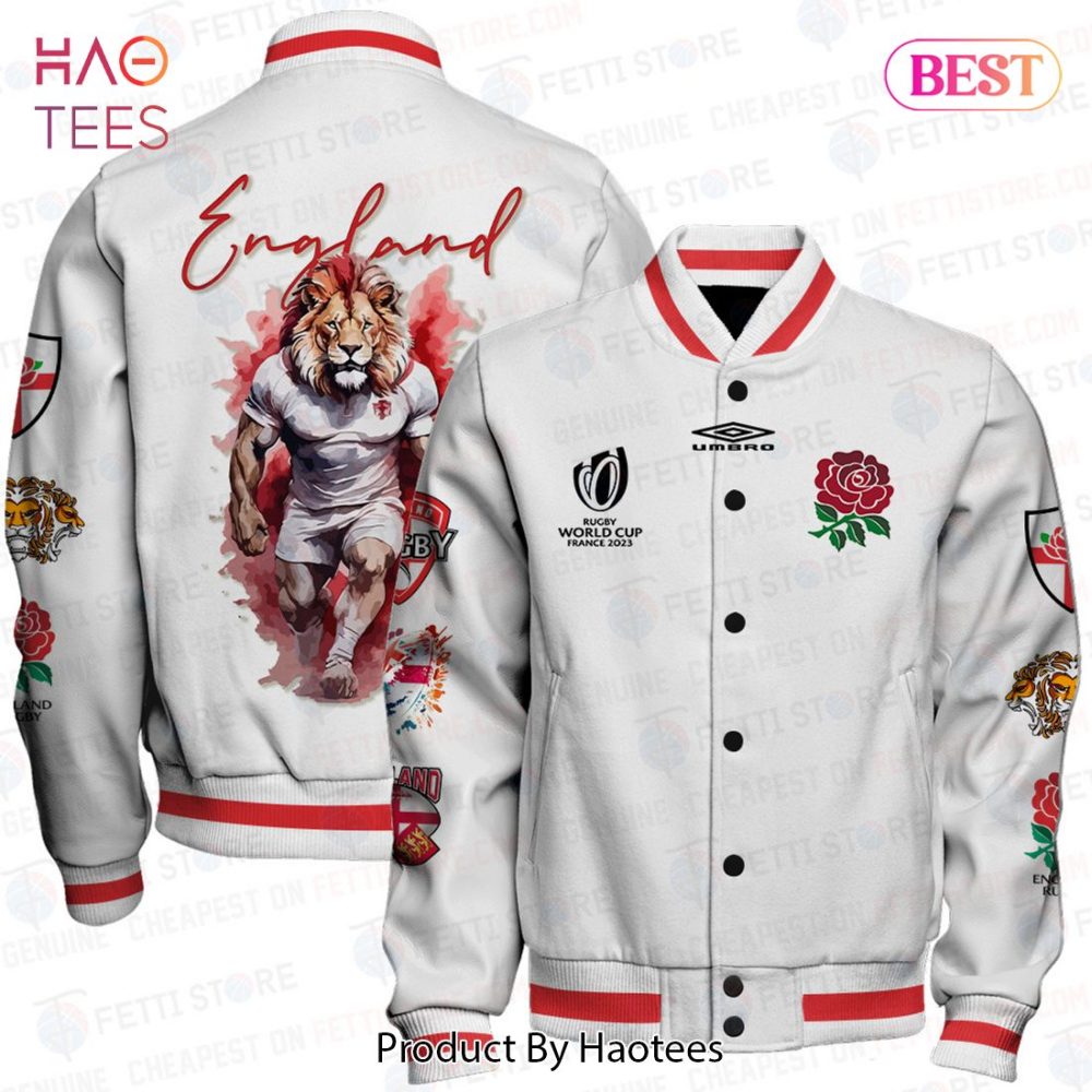 Limited Edition Rugby World Cup 2023 England Varsity Jacket - Stylish Sportswear By Haotees