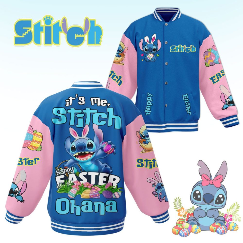 Stitch Easter Varsity Jacket - Cute &amp; Colorful Spring Style For Fans - Limited Edition