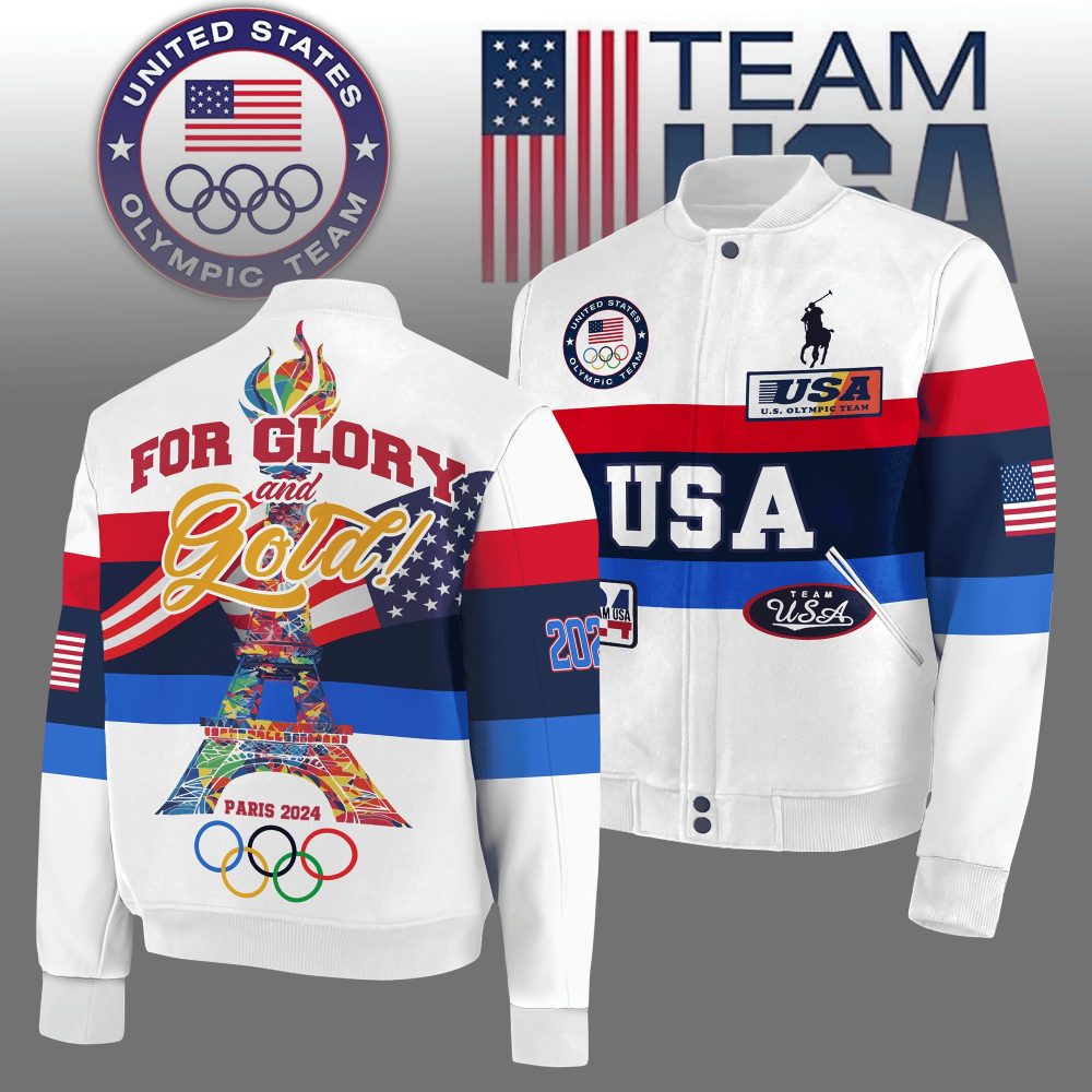 Team Usa 2024 Olympic Jacket – Paris Edition, Patriotic Design For Glory &amp; Gold!