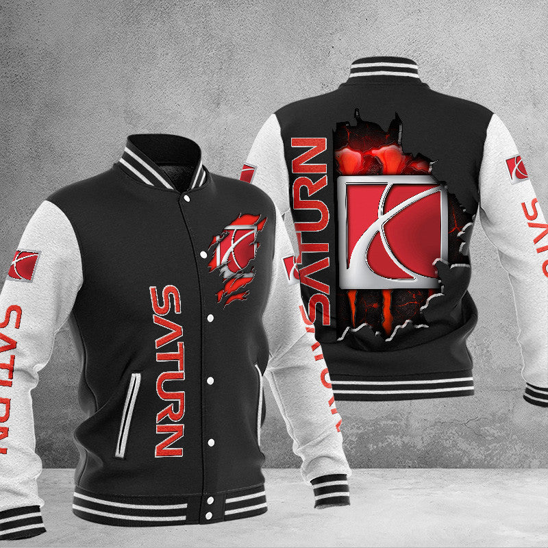 Saturn Dmhj1675 Logo Baseball Varsity Jacket