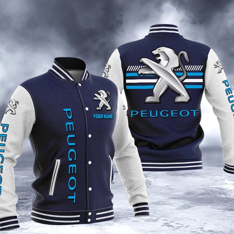 Peugeot Dmhj1543 Logo Baseball Varsity Jacket