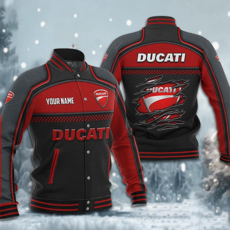 Ducati Dmhj1876 Baseball Jacket Logo Baseball Varsity Jacket