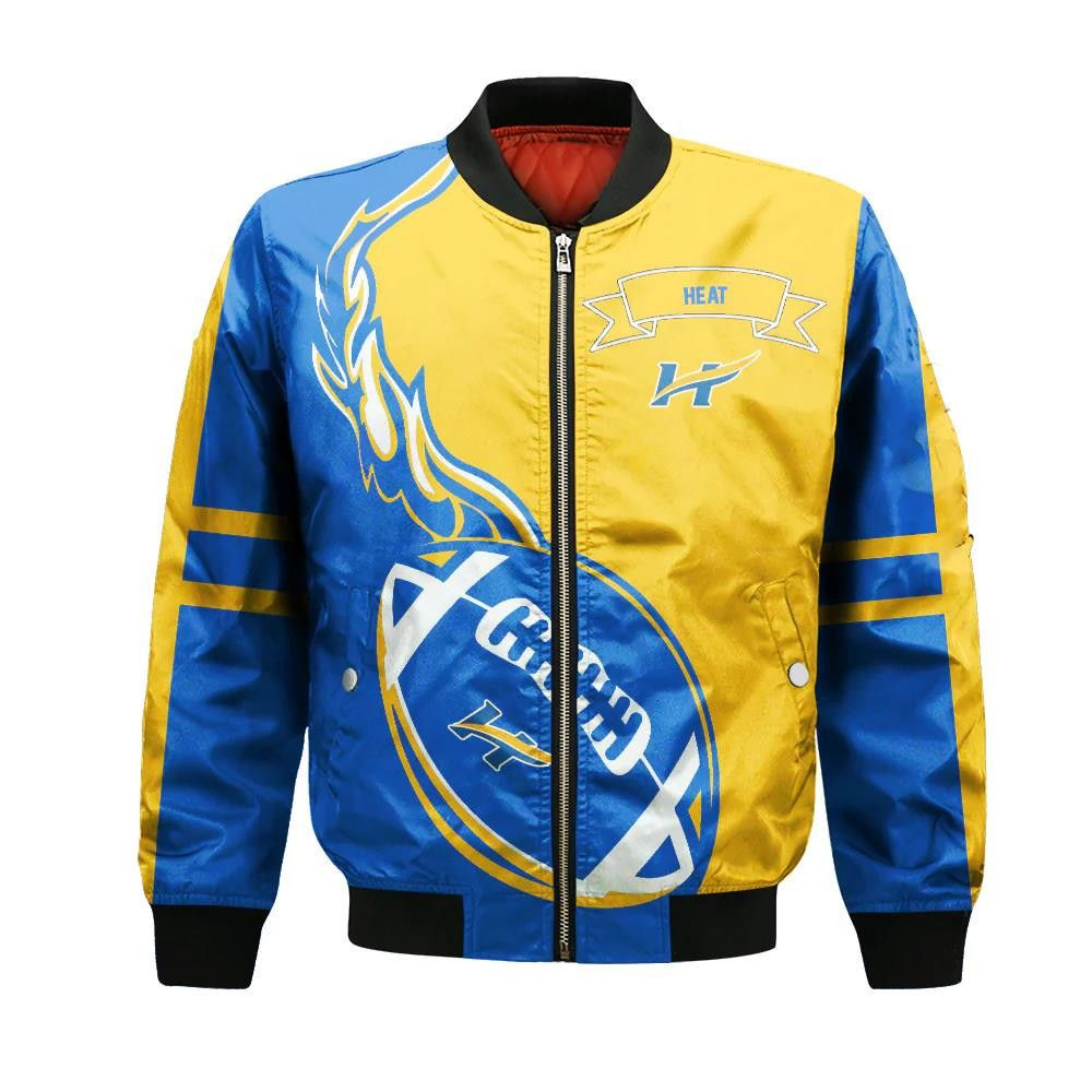 Ubc Okanagan Heat Bomber Jacket 3D Printed Flame Ball Pattern