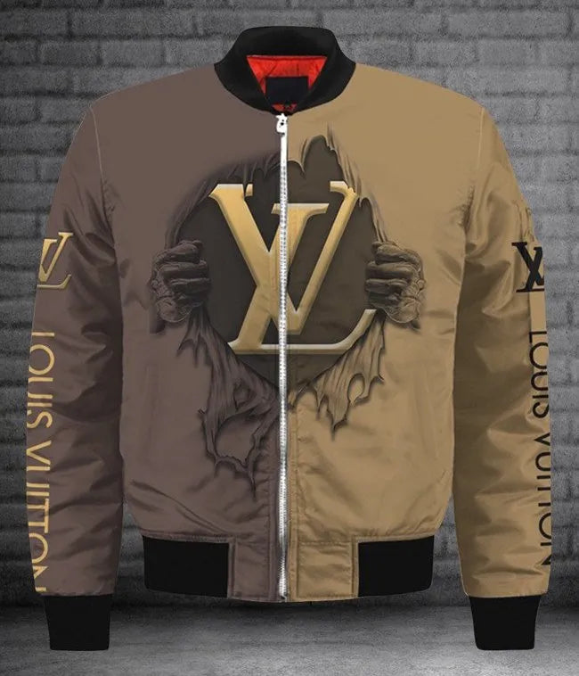 Louis Vuitton Brown Fashion Luxury Brand Premium Bomber Jacket For Men Women