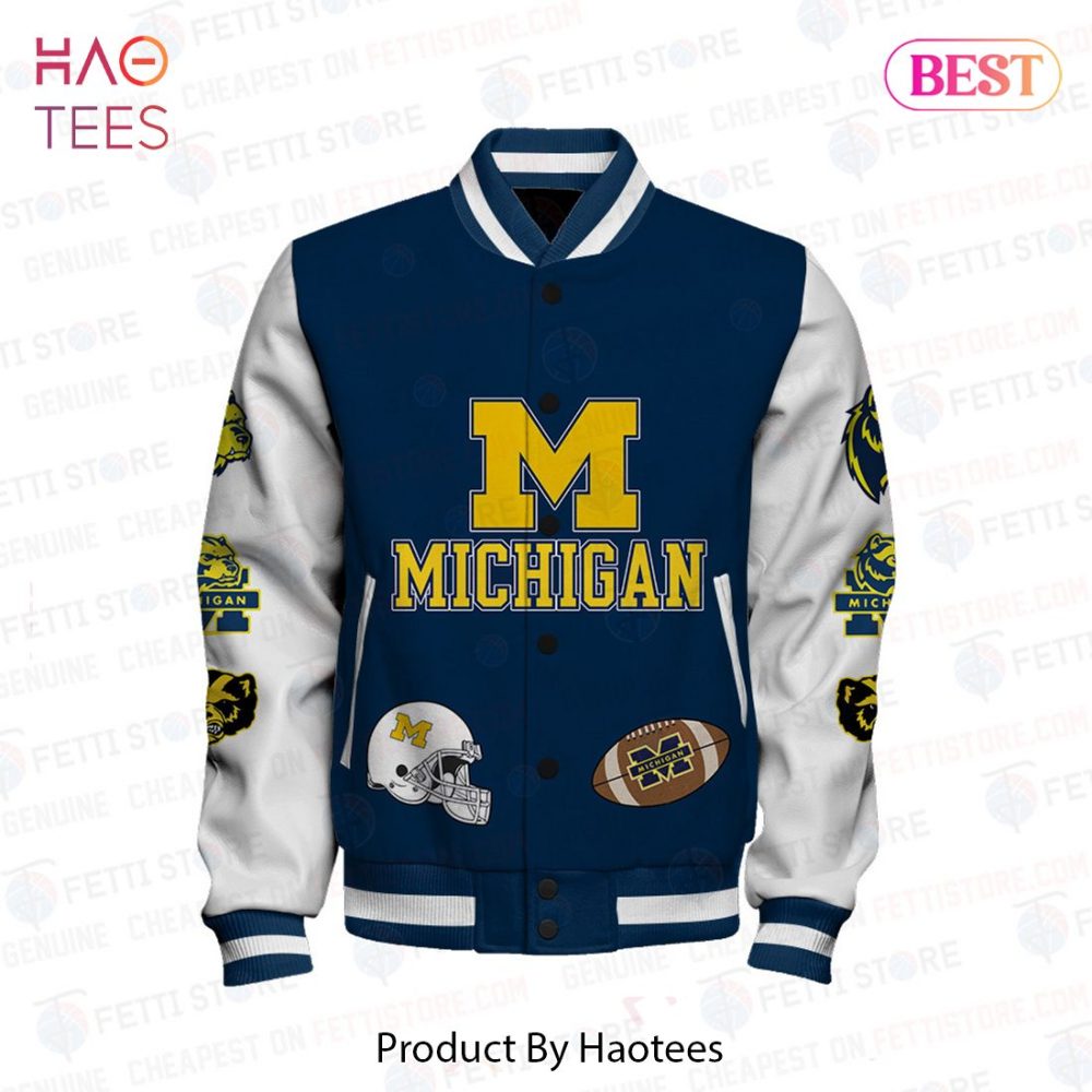 Stylish Michigan Varsity Jacket - Go Blue Spirit Wear - Unisex College Sports Apparel