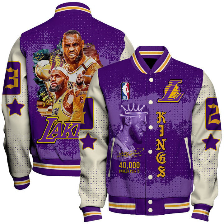 Lebron James 40K Career Points Record Basketball Team Varsity Jacket, Baseball Jacket