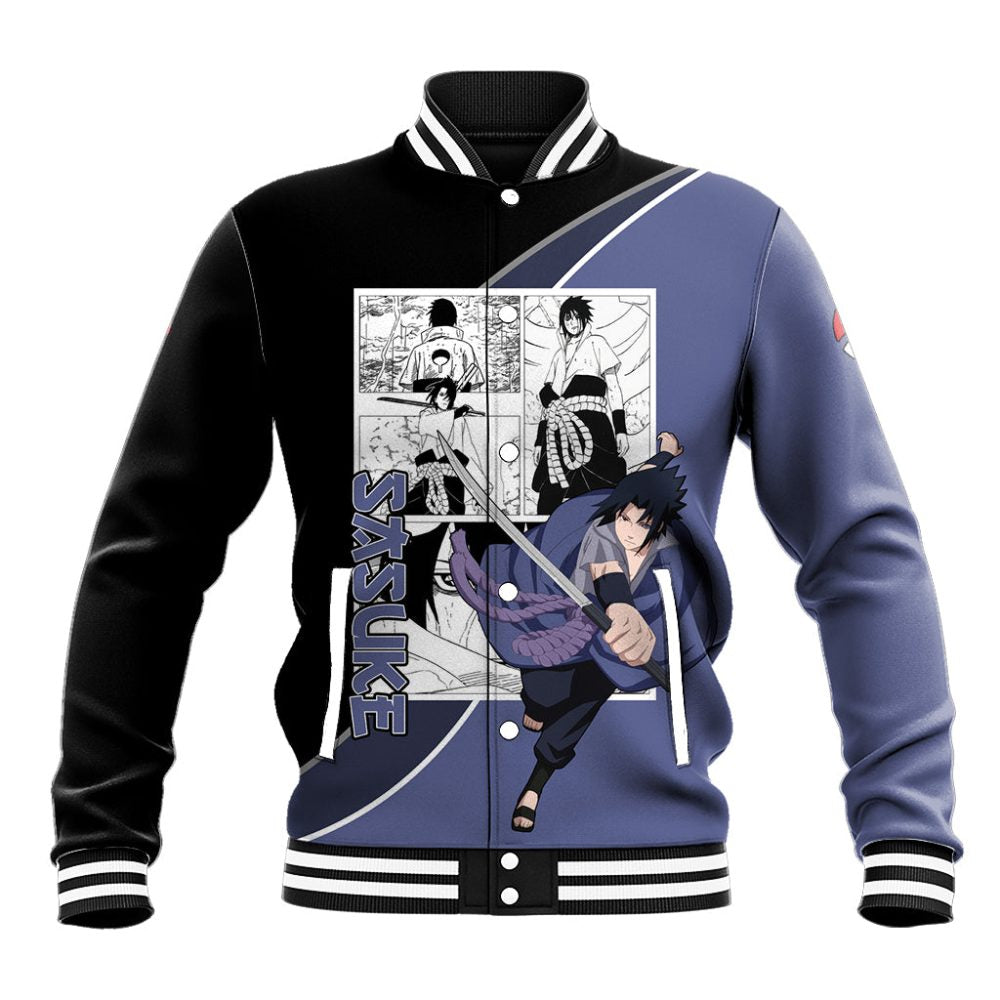 Sasuke - Naruto Baseball Jacket Anime Mix Manga Style Ts04