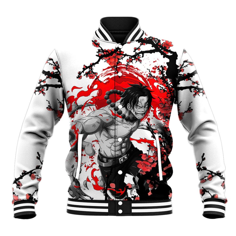 Portgas D. Ace- Japan Style One Piece Anime Baseball Jacket Ts04
