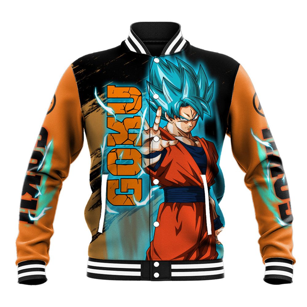 Goku Blue Anime - Dragon Ball Baseball Jacket Ts04
