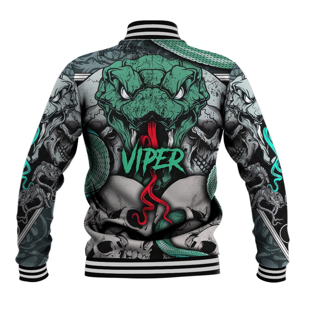 Infernal Trio Baseball Jacket Skull, Viper, And Sinister Snake Ts04
