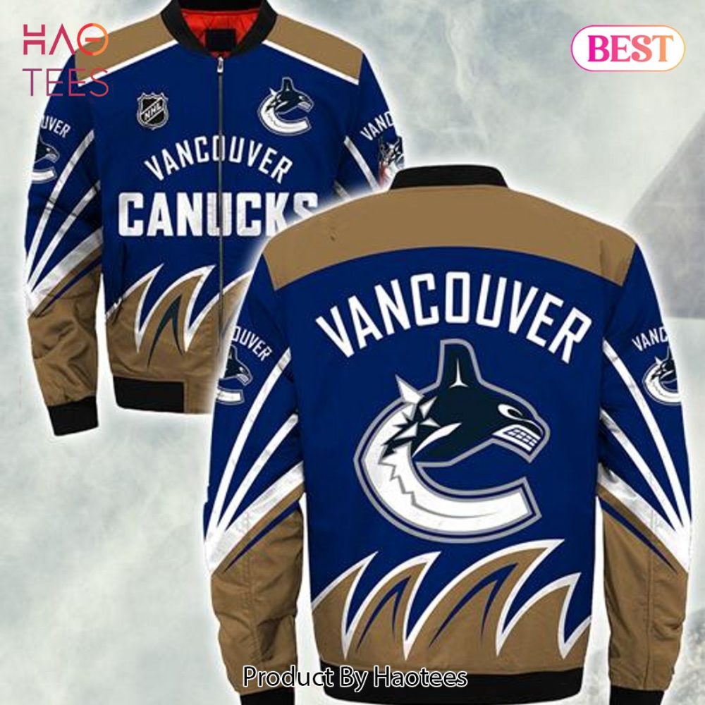 New Fashion   Vancouver Canucks Bomber Jacket Style Winter Gift For Men